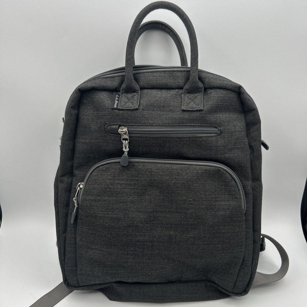 LL Bean wayside Convertible Backpack Tote Gray Travel Work  Lightweight Bag